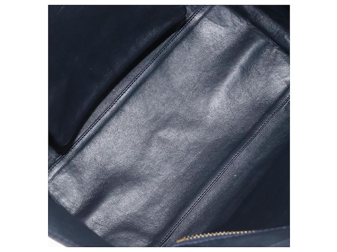 Céline Borsa a mano CELINE Luggage Mini Shopper in pelle Navy Gold Auth am12658A D'oro Blu navy - vista 11
