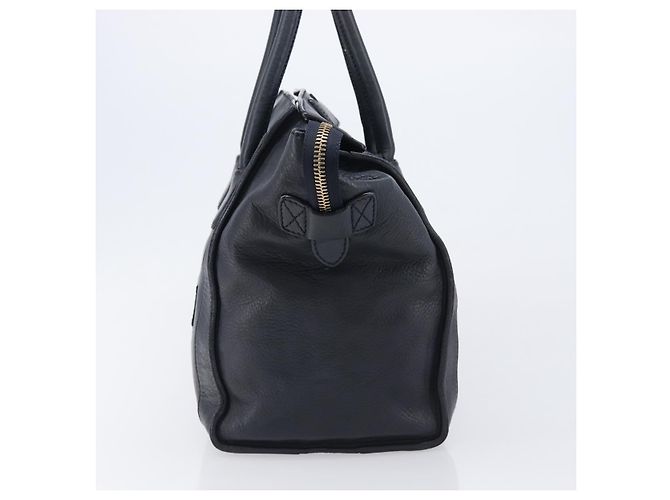 Céline Borsa a mano CELINE Luggage Mini Shopper in pelle Navy Gold Auth am12658A D'oro Blu navy - vista 3