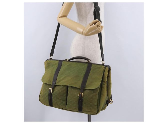 LOUIS VUITTON Monogram Mini Sac Maman Bag TST Khaki M42351 LV Auth 199817 Caqui - vista 28