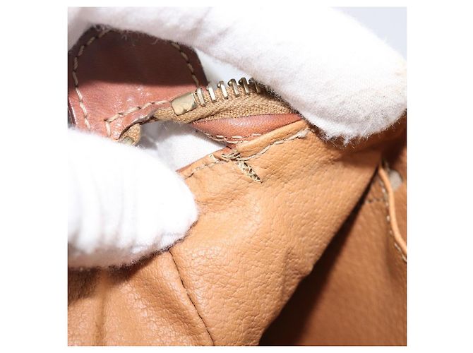 Céline Borsa a pochette CELINE Macadam PVC Pelle Marrone Tono Oro Auth 200374 - vista 11