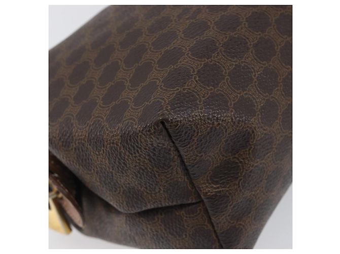 Céline Borsa a pochette CELINE Macadam PVC Pelle Marrone Tono Oro Auth 200374 - vista 14