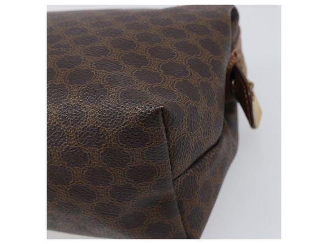 Céline Borsa a pochette CELINE Macadam PVC Pelle Marrone Tono Oro Auth 200374 - vista 15