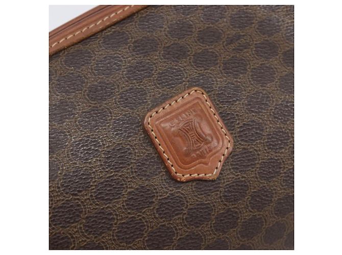 Céline Borsa a pochette CELINE Macadam PVC Pelle Marrone Tono Oro Auth 200374 - vista 17