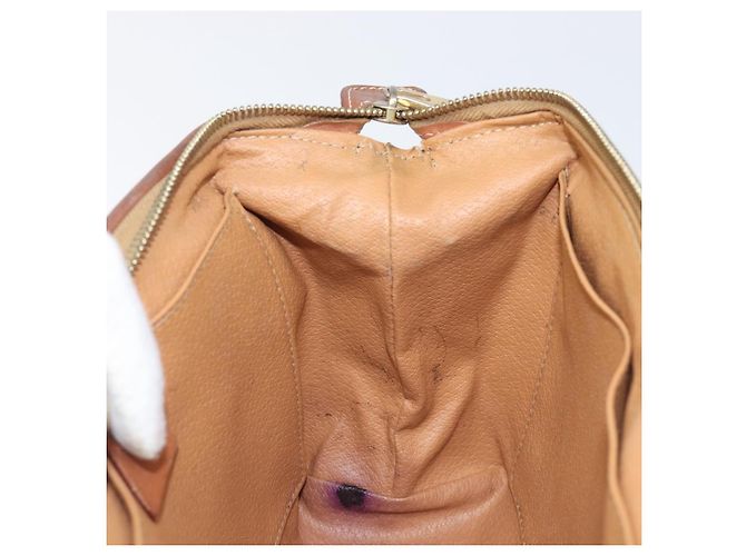 Céline Borsa a pochette CELINE Macadam PVC Pelle Marrone Tono Oro Auth 200374 - vista 19