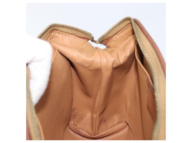 Céline Borsa a pochette CELINE Macadam PVC Pelle Marrone Tono Oro Auth 200374 - vista 20