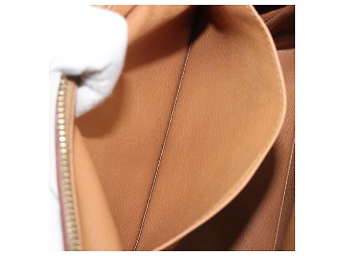 Céline Borsa a pochette CELINE Macadam PVC Pelle Marrone Tono Oro Auth 200374 - vista 22