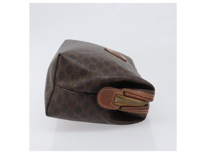 Céline Borsa a pochette CELINE Macadam PVC Pelle Marrone Tono Oro Auth 200374 - vista 3