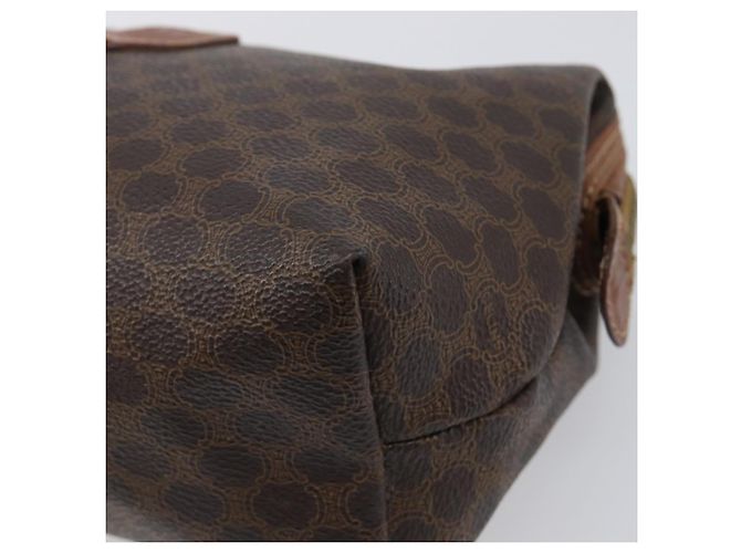 Céline Borsa a pochette CELINE Macadam PVC Pelle Marrone Tono Oro Auth 200374 - vista 7