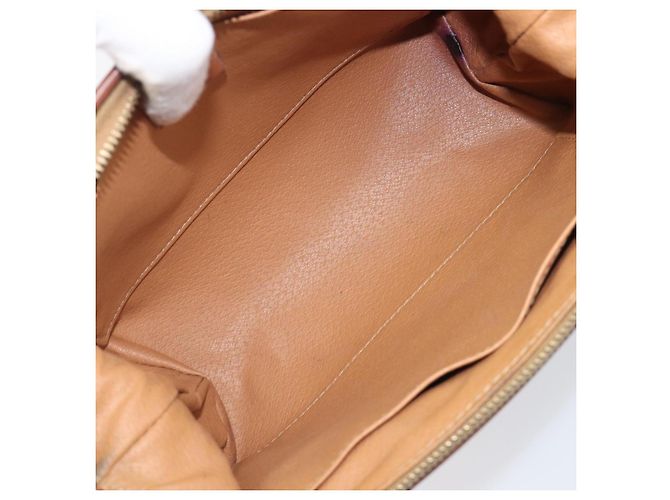 Céline Borsa a pochette CELINE Macadam PVC Pelle Marrone Tono Oro Auth 200374 - vista 9