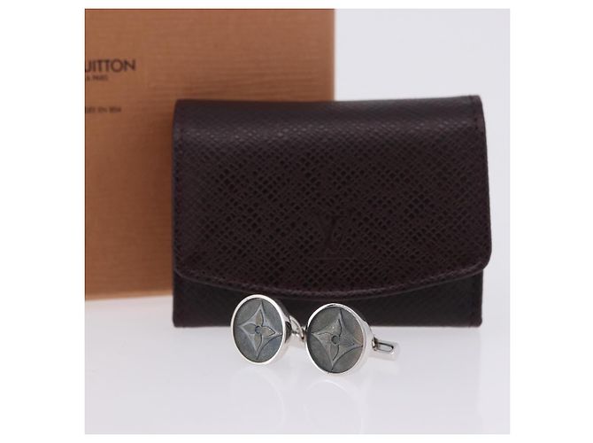 LOUIS VUITTON Gemelli Fleur Cuffs Ag925 Silver M65055 LV Auth bs36897 Argento - vista 12