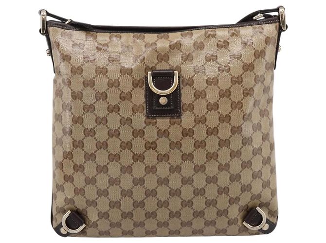Borsa a tracolla GUCCI GG Crystal Abbey Coated Canvas Outlet 268642 Auth 204734V Marrone D'oro - vista 13