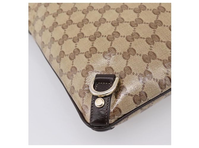 Borsa a tracolla GUCCI GG Crystal Abbey Coated Canvas Outlet 268642 Auth 204734V Marrone D'oro - vista 15