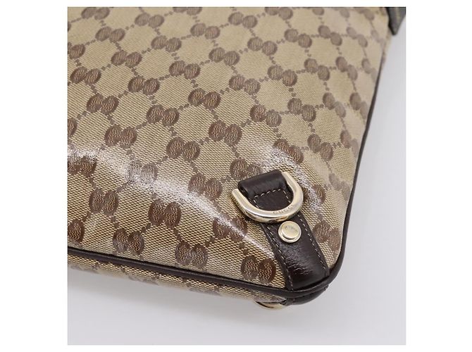 Borsa a tracolla GUCCI GG Crystal Abbey Coated Canvas Outlet 268642 Auth 204734V Marrone D'oro - vista 16