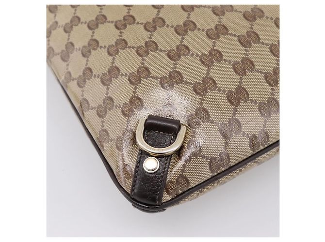 Borsa a tracolla GUCCI GG Crystal Abbey Coated Canvas Outlet 268642 Auth 204734V Marrone D'oro - vista 17