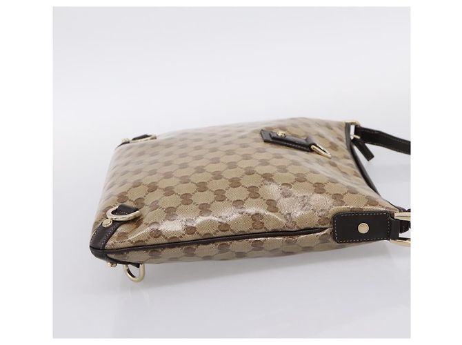 Borsa a tracolla GUCCI GG Crystal Abbey Coated Canvas Outlet 268642 Auth 204734V Marrone D'oro - vista 4