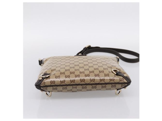 Borsa a tracolla GUCCI GG Crystal Abbey Coated Canvas Outlet 268642 Auth 204734V Marrone D'oro - vista 5