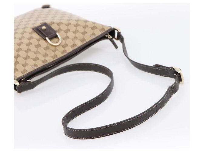 Borsa a tracolla GUCCI GG Crystal Abbey Coated Canvas Outlet 268642 Auth 204734V Marrone D'oro - vista 7