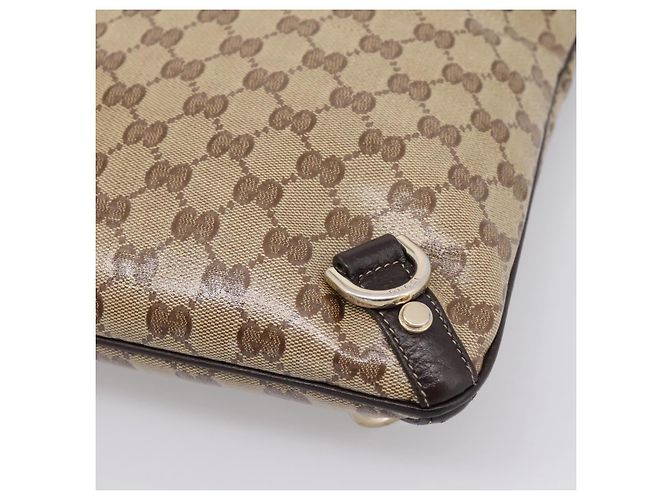 Borsa a tracolla GUCCI GG Crystal Abbey Coated Canvas Outlet 268642 Auth 204734V Marrone D'oro - vista 8