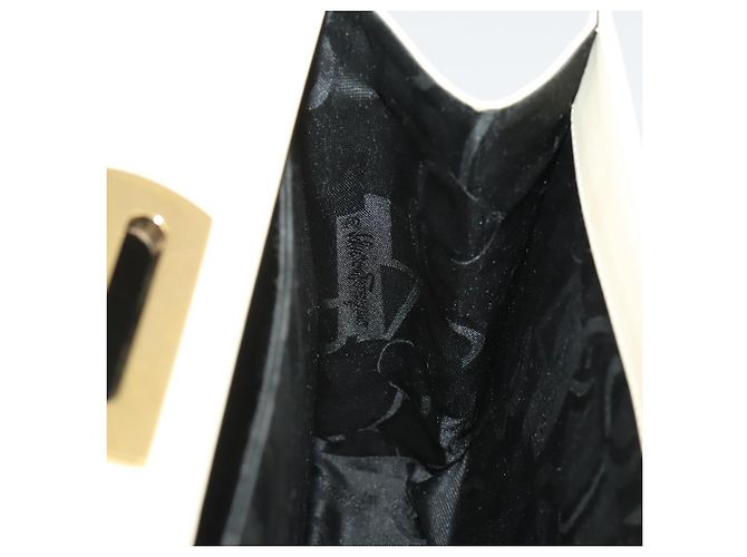 Borsa Salvatore Ferragamo Gancini in pelle bianca e oro Auth 205161 Bianco D'oro - vista 34