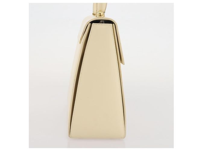 Borsa Salvatore Ferragamo Gancini in pelle bianca e oro Auth 205161 Bianco D'oro - vista 6