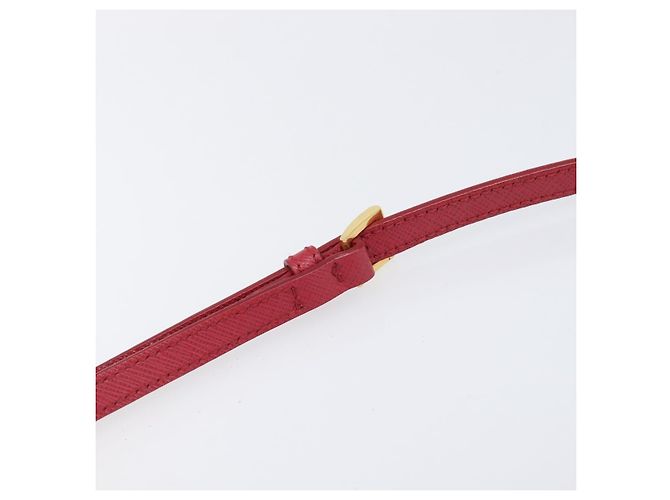 Saffiano Borsa a tracolla portafoglio con catena PRADA in pelle Safiano Rosso Oro Auth 204149V D'oro - vista 15