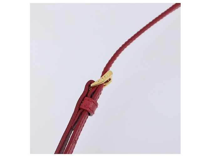 Saffiano Borsa a tracolla portafoglio con catena PRADA in pelle Safiano Rosso Oro Auth 204149V D'oro - vista 8