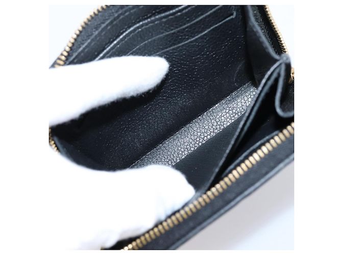 LOUIS VUITTON Monogram Empreinte Zippy Coin Purse Black M60574 LV Auth 204595V Negro - vista 10