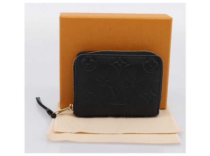 LOUIS VUITTON Monogram Empreinte Zippy Coin Purse Black M60574 LV Auth 204595V Negro - vista 12