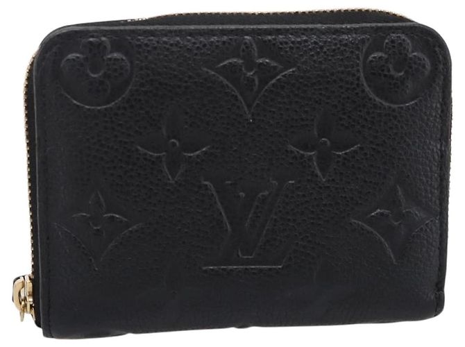 LOUIS VUITTON Monogram Empreinte Zippy Coin Purse Black M60574 LV Auth 204595V Negro - vista 13