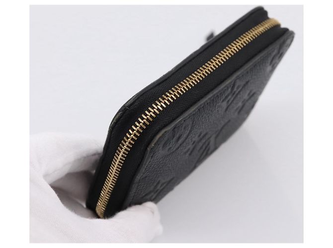 LOUIS VUITTON Monogram Empreinte Zippy Coin Purse Black M60574 LV Auth 204595V Negro - vista 5