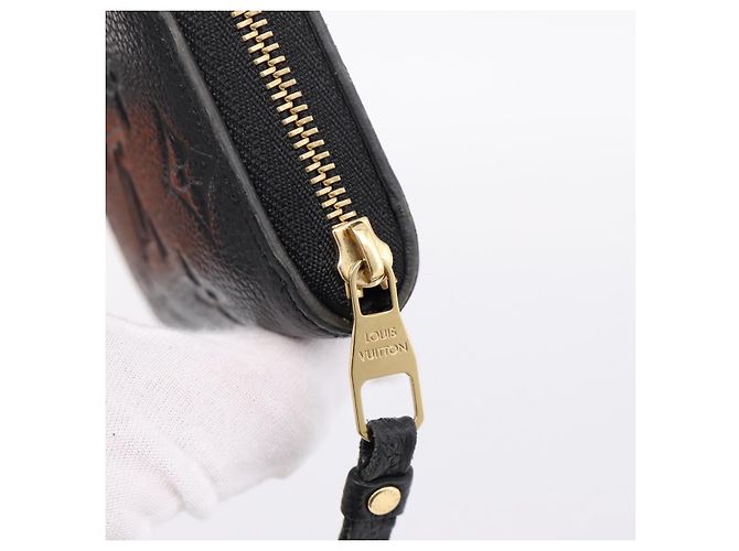 LOUIS VUITTON Monogram Empreinte Zippy Coin Purse Black M60574 LV Auth 204595V Negro - vista 8