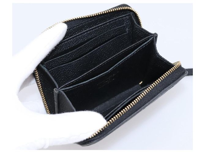 LOUIS VUITTON Monogram Empreinte Zippy Coin Purse Black M60574 LV Auth 204595V Negro - vista 9