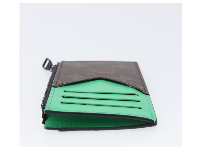 LOUIS VUITTON Monogram Macassar Coin Card Holder Green M82913 LV Auth 203665A Verde Monogramma - vista 11