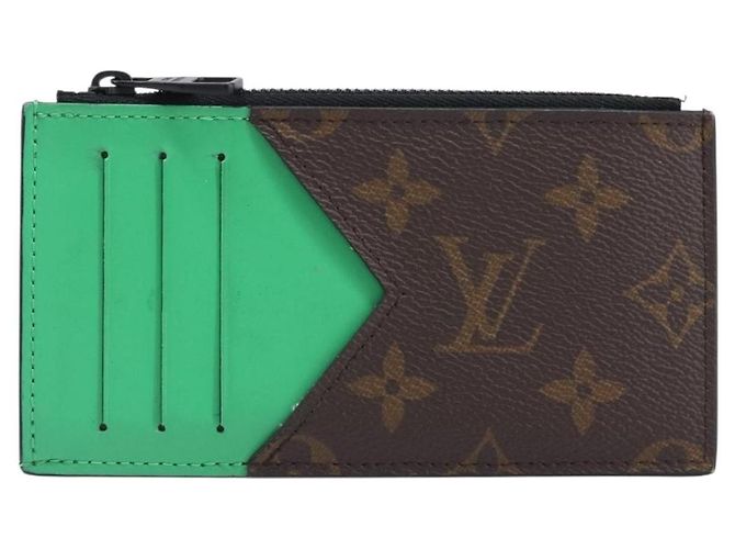 LOUIS VUITTON Monogram Macassar Coin Card Holder Green M82913 LV Auth 203665A Verde Monogramma - vista 13