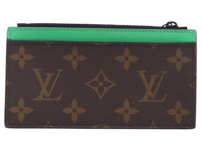 LOUIS VUITTON Monogram Macassar Coin Card Holder Green M82913 LV Auth 203665A Verde Monogramma - vista 2