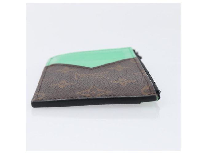 LOUIS VUITTON Monogram Macassar Coin Card Holder Green M82913 LV Auth 203665A Verde Monogramma - vista 3