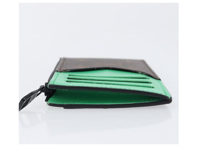 LOUIS VUITTON Monogram Macassar Coin Card Holder Green M82913 LV Auth 203665A Verde Monogramma - vista 4