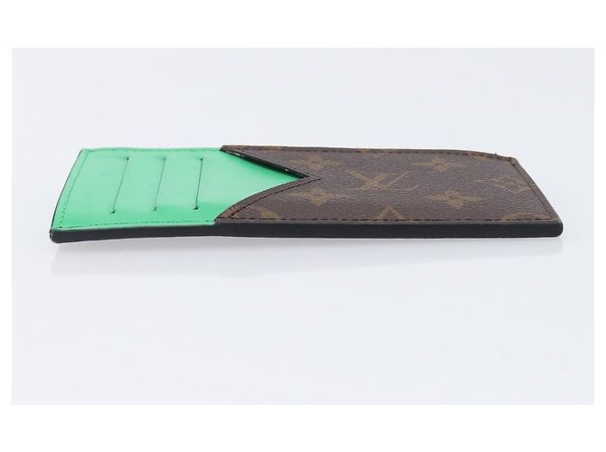 LOUIS VUITTON Monogram Macassar Coin Card Holder Green M82913 LV Auth 203665A Verde Monogramma - vista 6