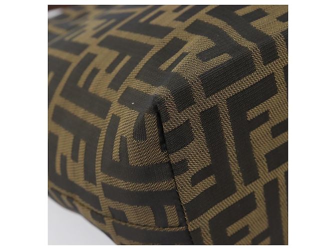FENDI Zucca Canvas Handtasche Schwarz Braun Auth 204154 - Ansicht 16