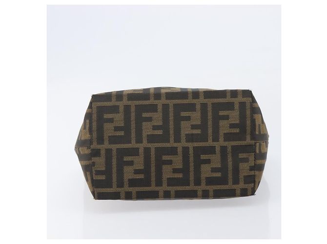 FENDI Zucca Canvas Handtasche Schwarz Braun Auth 204154 - Ansicht 5