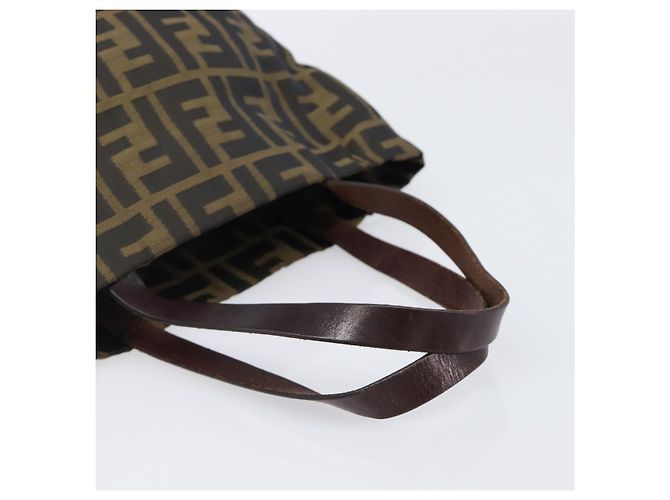 FENDI Zucca Canvas Handtasche Schwarz Braun Auth 204154 - Ansicht 7