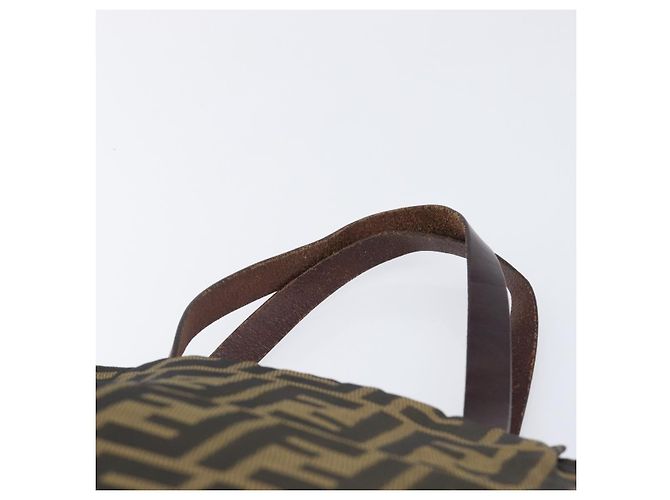FENDI Zucca Canvas Handtasche Schwarz Braun Auth 204154 - Ansicht 8