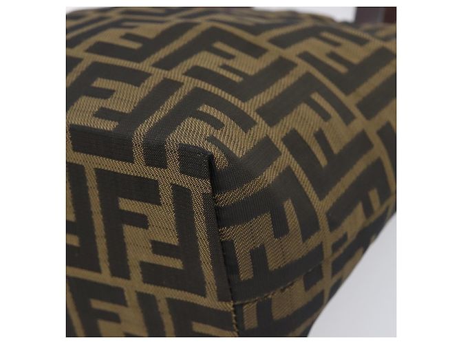 FENDI Zucca Canvas Handtasche Schwarz Braun Auth 204154 - Ansicht 9