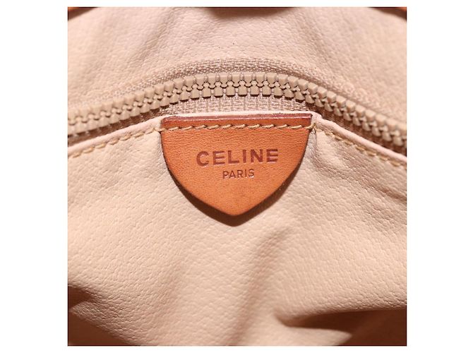 Céline Borsa a mano CELINE Macadam PVC Pelle Beige Tono Oro Auth ka6244A - vista 12