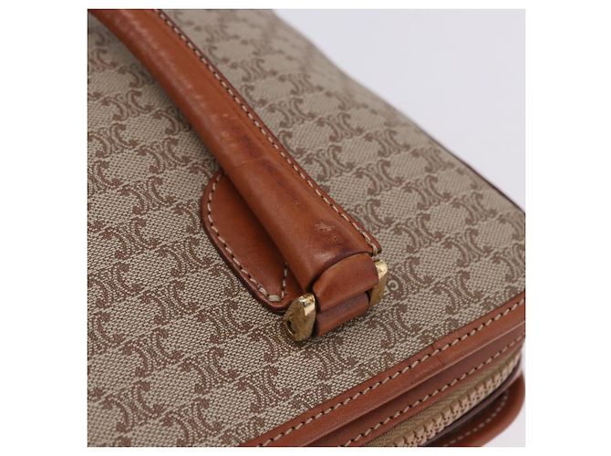 Céline Borsa a mano CELINE Macadam PVC Pelle Beige Tono Oro Auth ka6244A - vista 14