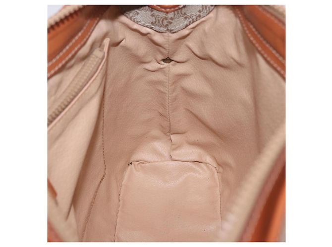 Céline Borsa a mano CELINE Macadam PVC Pelle Beige Tono Oro Auth ka6244A - vista 18