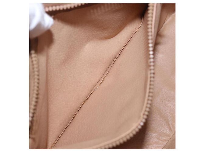 Céline Borsa a mano CELINE Macadam PVC Pelle Beige Tono Oro Auth ka6244A - vista 21