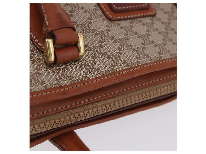 Céline Borsa a mano CELINE Macadam PVC Pelle Beige Tono Oro Auth ka6244A - vista 6