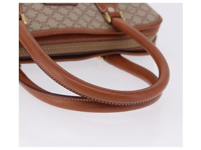Céline Borsa a mano CELINE Macadam PVC Pelle Beige Tono Oro Auth ka6244A - vista 7