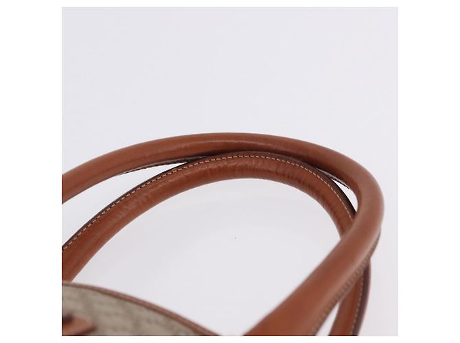Céline Borsa a mano CELINE Macadam PVC Pelle Beige Tono Oro Auth ka6244A - vista 8